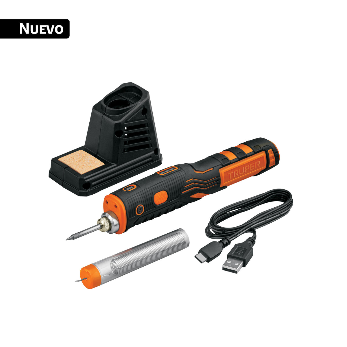 Kit soldadura electrónica con cautín 8W, inalámbrico, TRUPER