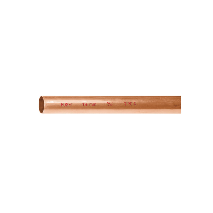 Tubo rígido de cobre 3/4' tipo 'N', 3m, 0.9kg, FOSET