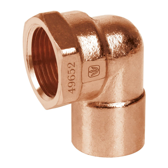 Codo 90° de cobre, rosca interior 1', FOSET