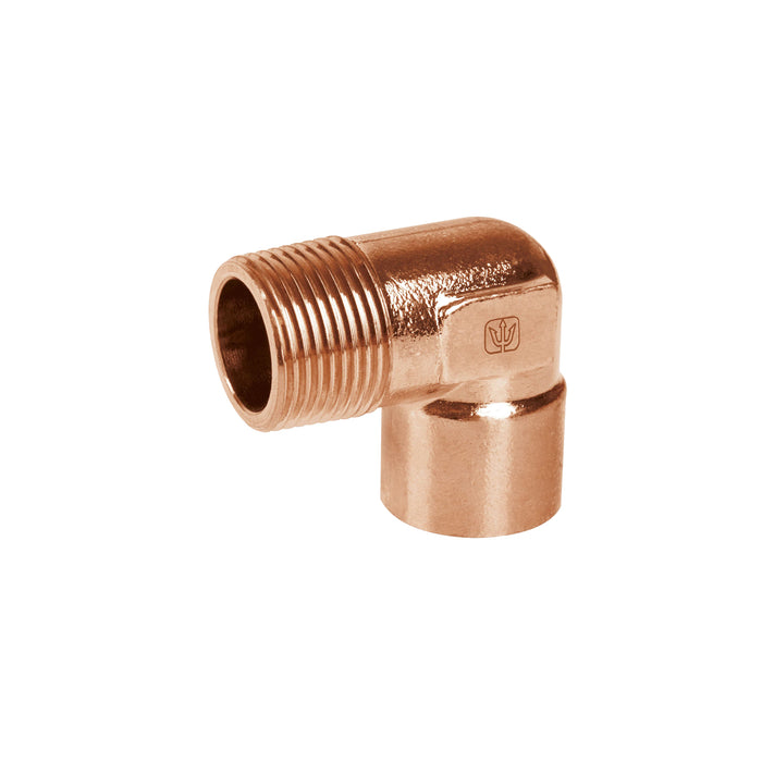 Codo 90° de cobre, rosca exterior 1/2', FOSET