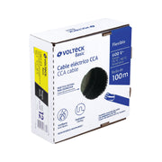 Rollo de 100 metros de cable THW CCA 12 AWG negro, BASIC