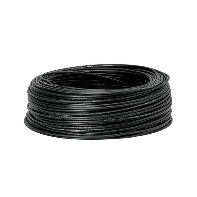 Rollo de 100 metros de cable THW CCA 14 AWG negro, BASIC