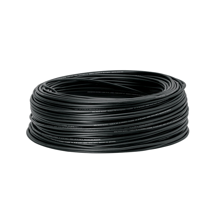 Rollo de 100 metros de cable THW CCA 14 AWG negro, BASIC