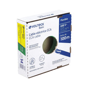 Rollo de 100 metros de cable THW CCA 14 AWG verde, BASIC