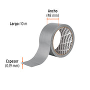 Cinta para ducto 10m x 48mm, espesor 0.19mm, TRUPER