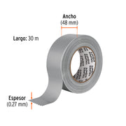 Cinta para ducto 30m x 48mm, espesor 0.27mm, EXPERT