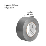 Cinta para ducto 50m x 48mm, espesor 0.16mm, PRETUL