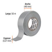 Cinta para ducto 50m x 48mm, espesor 0.27mm, EXPERT