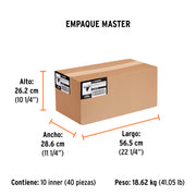 Cinta para ducto 50m x 48mm, espesor 0.19mm, TRUPER