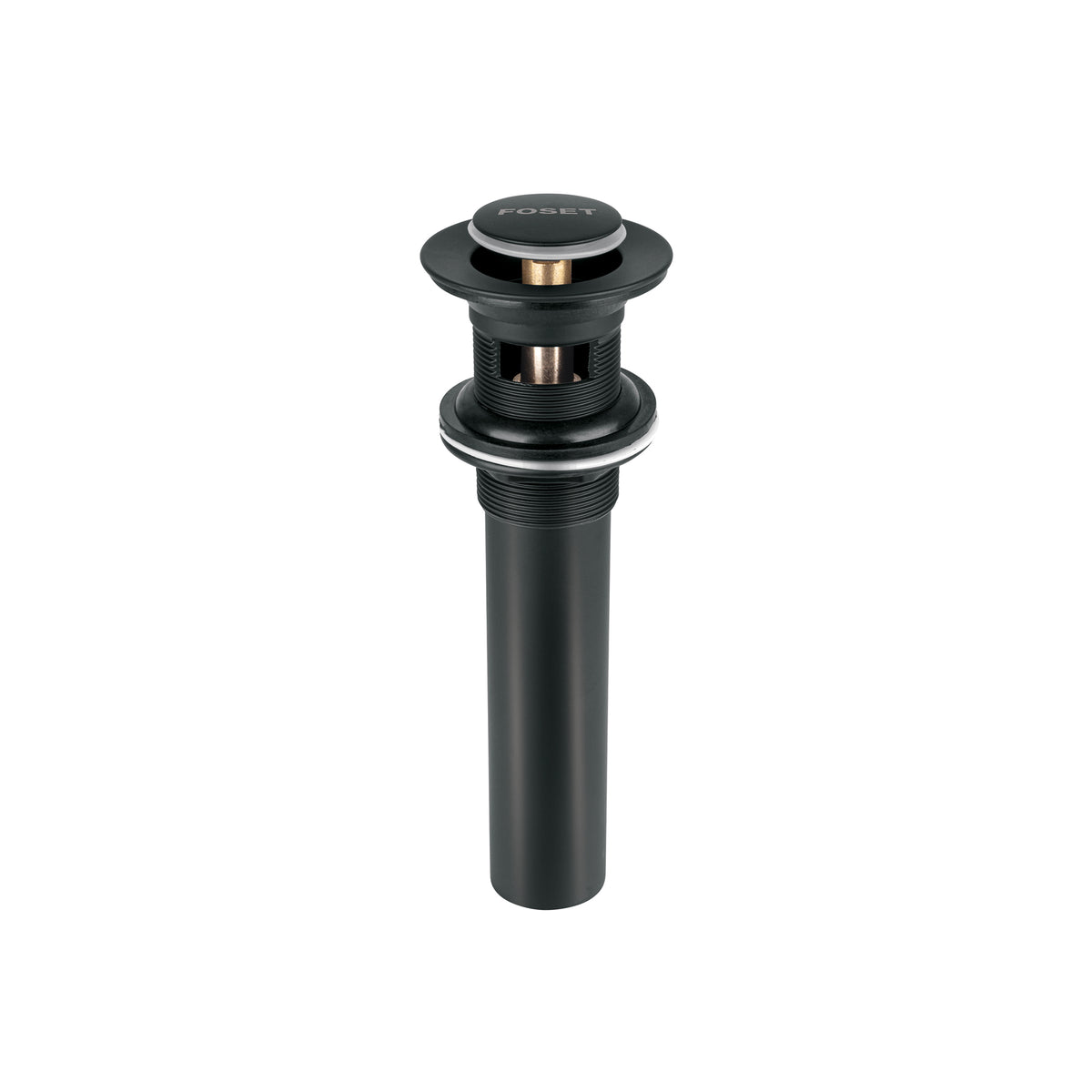Contra para lavabo, con rebosadero, sistema push, negro