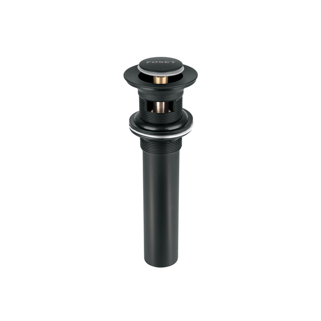 Contra para lavabo, con rebosadero, sistema push, negro