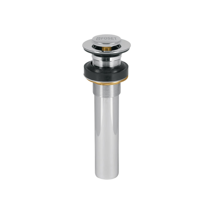 Contra para lavabo, sin rebosadero, sistema push, cromo