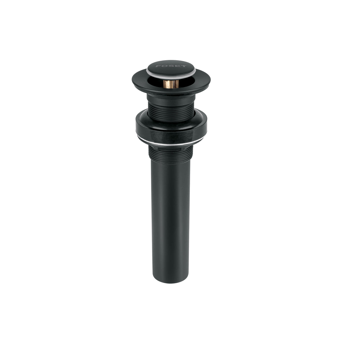 Contra para lavabo, sin rebosadero, sistema push, negro