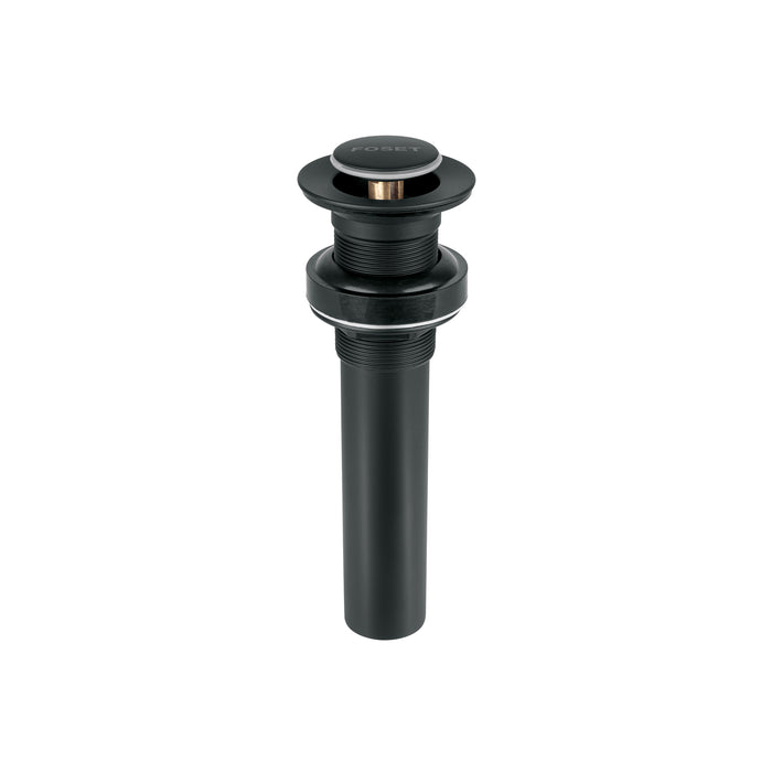 Contra para lavabo, sin rebosadero, sistema push, negro