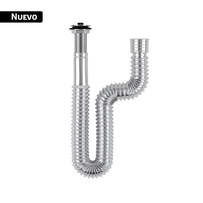 Céspol flexible de ABS con contra, cromado,para lavabo, FOSE