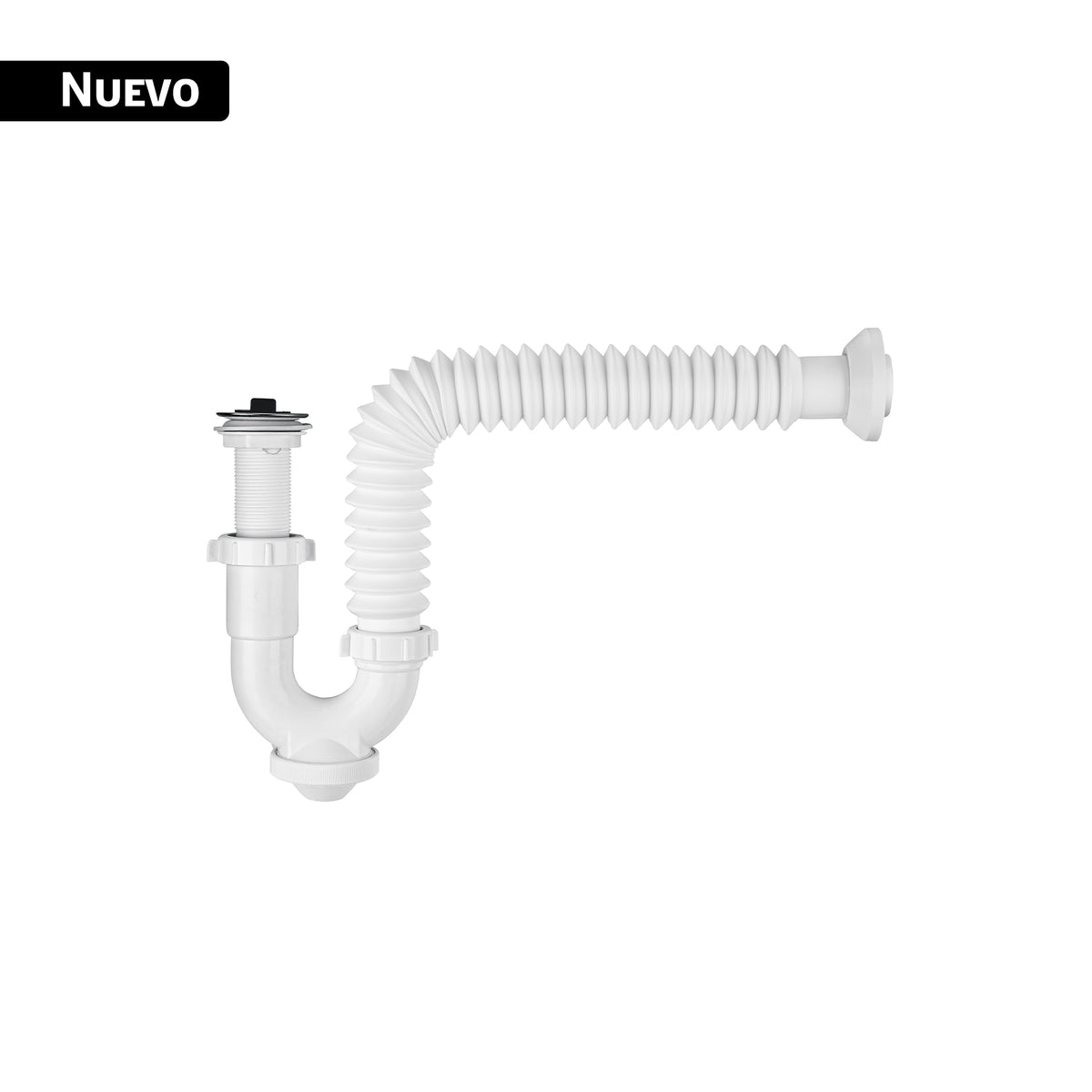 Céspol semi rígido de PP con contra, para lavabo, FOSET