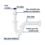 Céspol rígido de ABS con contra, para lavabo, FOSET