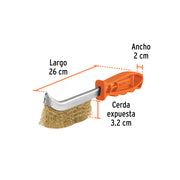 Cepillo de alambre curvo anti-chispa, acero latonado, TRUPER