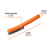 Cepillo de alambre 51 pinceles de acero al carbono, TRUPER