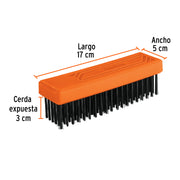 Cepillo de alambre 114 pinceles,rectangular sin mango,TRUPER