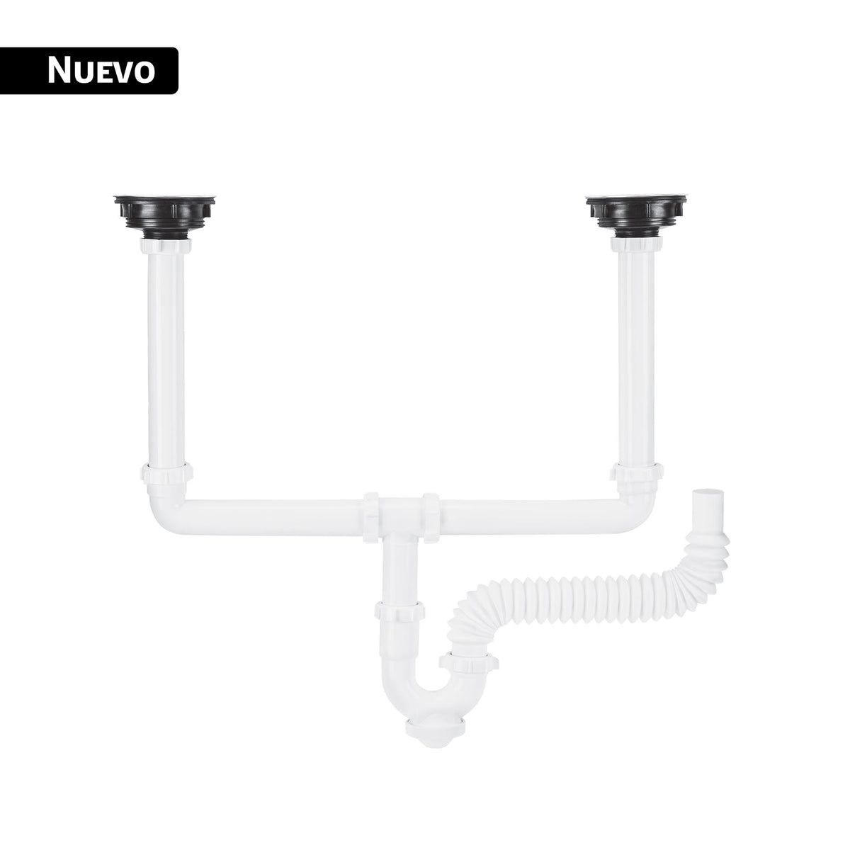 Céspol rígido doble con contracanastas de acero inoxidable