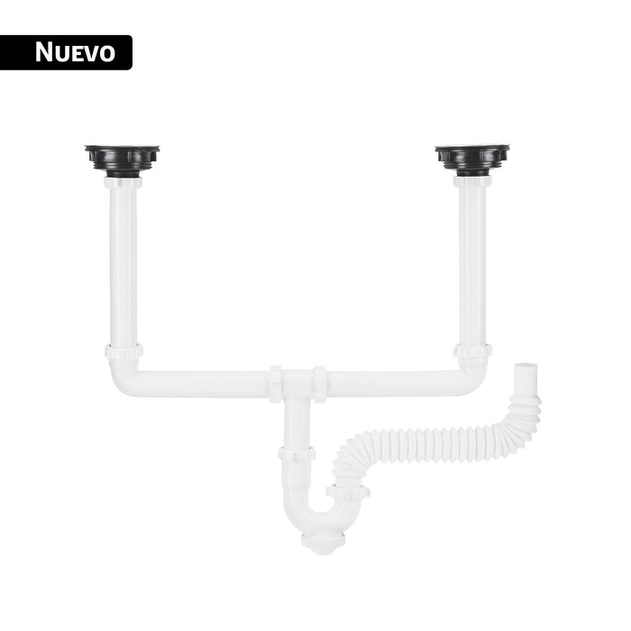 Céspol rígido doble con contracanastas de acero inoxidable
