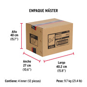 Cerradura manija 'Siena' p/recámara cromo mate, HERMEX