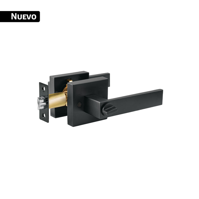 Cerradura manija 'Módena' p/recámara, negro mate, HERMEX