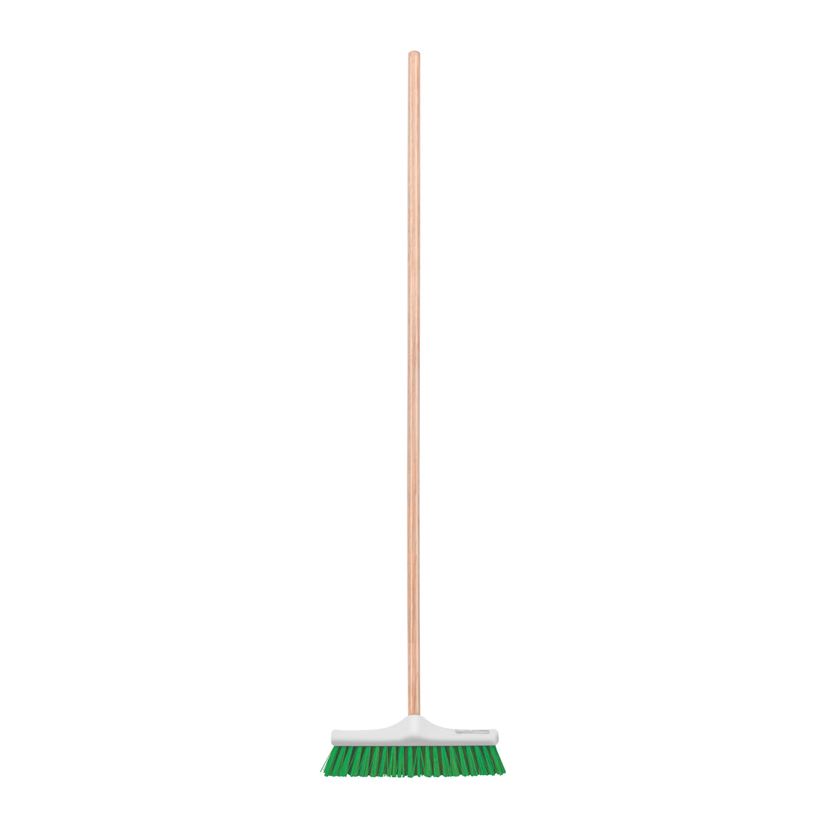 Cepillo para barrer cerda rígida de 30 cm, bastón de madera