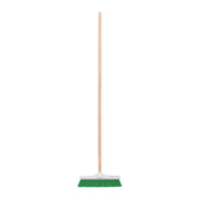Cepillo para barrer cerda rígida de 30 cm, bastón de madera