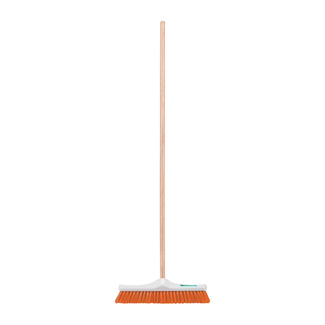 Cepillo para barrer cerda rígida de 40 cm, bastón de madera