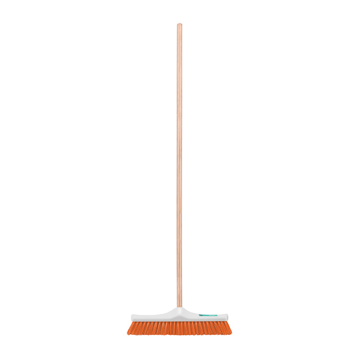 Cepillo para barrer cerda rígida de 40 cm, bastón de madera