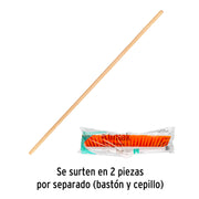 Cepillo para barrer cerda rígida de 40 cm, bastón de madera