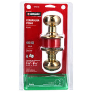 Cerradura tipo oval para baño, latón brillante, HERMEX