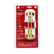 Cerradura tipo oval para entrada, latón brillante, HERMEX