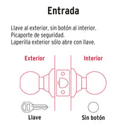 Cerradura pomo, negro, esfera, entrada, HERMEX
