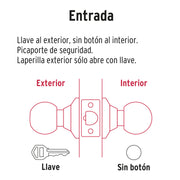 Cerradura pomo, negro, oval, entrada, HERMEX