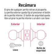 Cerradura pomo, negro, oval, recámara, HERMEX