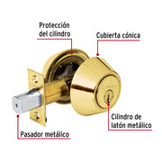 Cerrojo llave-llave latón brillante,llave tradicional HERMEX