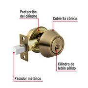 Cerrojo llave-llave latón antiguo, llave puntos, HERMEX