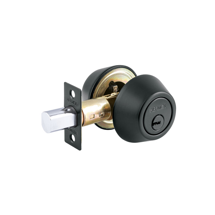 Cerrojo llave-llave negro, llave puntos, HERMEX