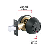 Cerrojo llave-llave negro, llave puntos, HERMEX