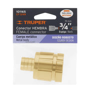 Conector 3/4' hembra robusto de aluminio, TRUPER
