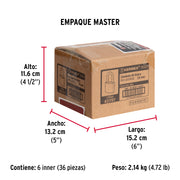 Candado de hierro 25 mm, gancho largo en caja, HERMEX