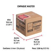 Candado de hierro 32 mm, gancho largo en caja, HERMEX