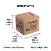 Candado de hierro 38 mm, gancho largo en caja, HERMEX
