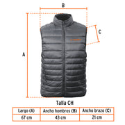 Chaleco de plumas ligero para hombre, gris, CH, TRUPER