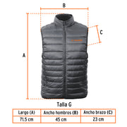 Chaleco de plumas ligero para hombre, gris, M, TRUPER