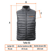 Chaleco de plumas ligero para hombre, gris, EG, TRUPER