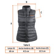 Chaleco de plumas ligero para mujer, gris, G, TRUPER